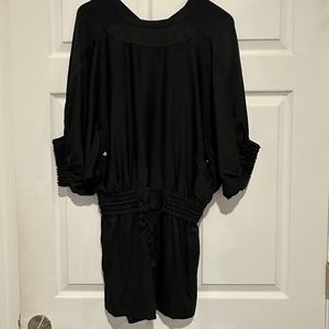 Diane Von Furstenberg Vintage Black Silk Shorts Romper